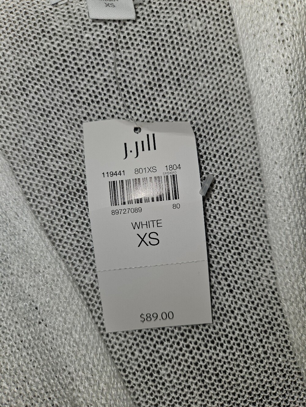 J. Jill White Open-Knit Open-Front Linen Blend Cardigan Duster XS Coastal Chic - Picture 7 of 10
